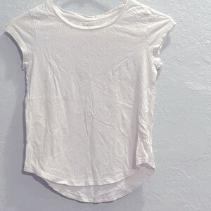 Girl’s Basic Glitter Sparkle White T-Shirt - Size 10
